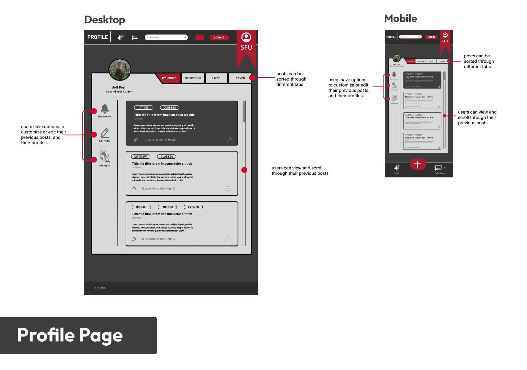 Profile Page Design
